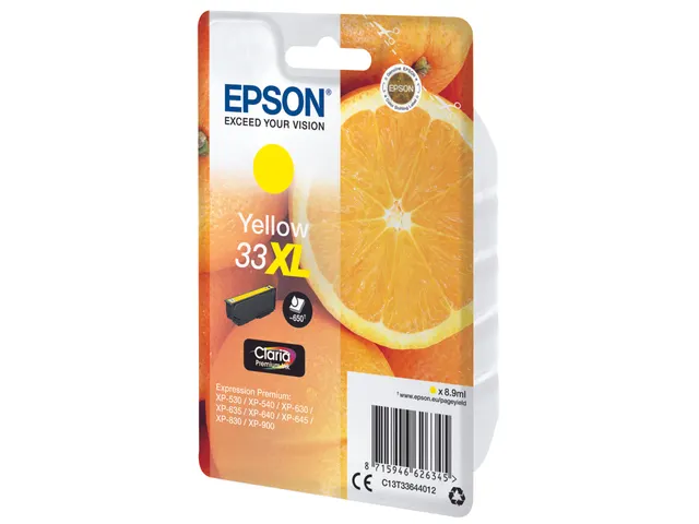 Singlepack Yellow 33XL Claria Premium Ink