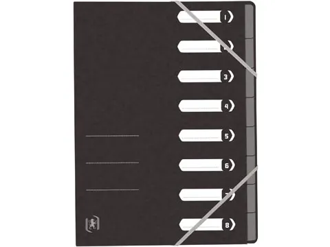 Elba Oxford Top File+ sorteermap A4 8 vaks elastosluiting zwart karton