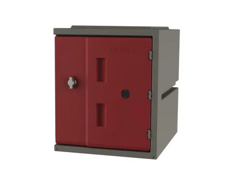 Kunststof locker,HxBxD 460x385x470mm,1vakken,draaigrendel,romp grijs