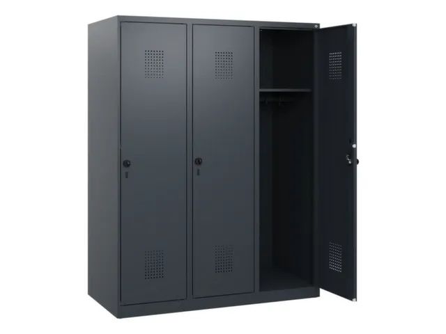 schoollocker,HxBxD 1530x1200x500mm,3vak,vak B 400mm,draaigrendel