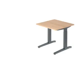 In hoogte verstelbaar bureau,HxBxD 680-850x800x800mm,blad eiken