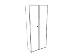 kantoorkast met glazen deuren HxBxD 2140x860x450mm hout aluminium
