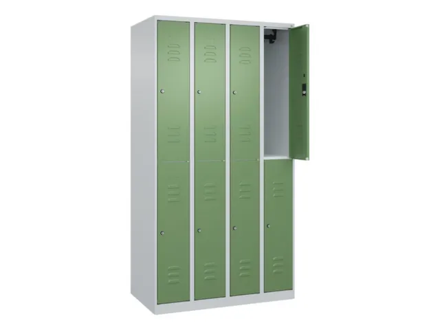 dubbeldekse locker,HxBxD 1850x1000x500mm,4x2vak.,vak B 250mm,cil.-slot