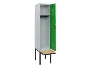 locker met bank,HxBxD 1950x400x815mm,1vak,vak B 400mm,draaigrendel - 1