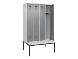 locker met bank,HxBxD 2120x1200x815mm,4vak,vak B 300mm,cilinderslot