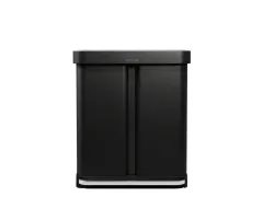 Poubelle rectangulaire de recyclage à pédale avec compartiment pour