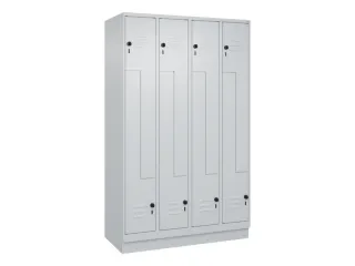 Z-garderobekast,HxBxD 1950x1200x500mm,vak B 150/300mm,draaigrendel - 1
