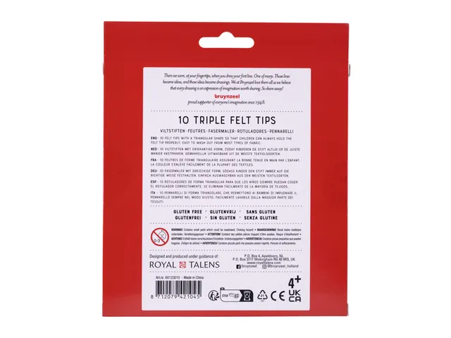 Feutre Bruynzeel Kids Triple set 10 couleurs