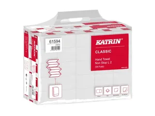 Handdoek Katrin w-vouw 2-laags 203x320mm 25x120 vel wit 61594 - 2