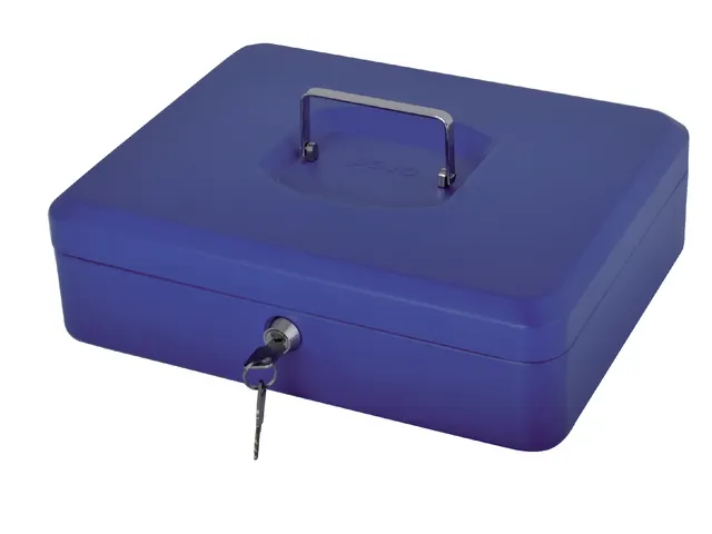 Geldkist Pavo met muntsorteerbak 300x240x90mm blauw