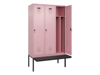locker met bank,voor scheiding van kleding,HxBxD 2120x1200x815mm,3vak - 1