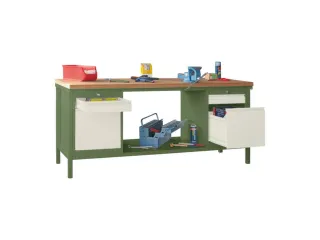Werkbank 900x2000x700mm 4laden Frame/behuizing Ral6011 Front Ral9010 - 2