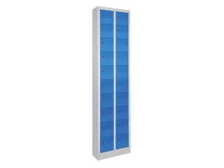 lockerkast,HxBxD 1950x460x200mm,2x10vakken,RAL7035,front RAL5012 - 2