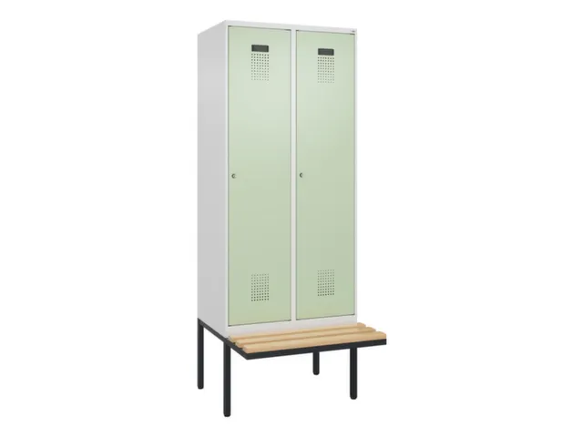locker met bank,voor scheiding van kleding,HxBxD 2120x800x815mm,2vak