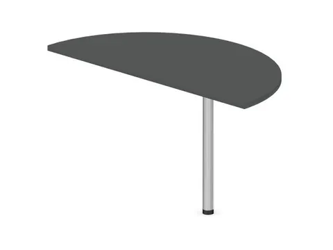 aanbouwtafel,i.h.v.,HxBxD 720-840x1200x600mm,halfrond,MS-donkergrijs