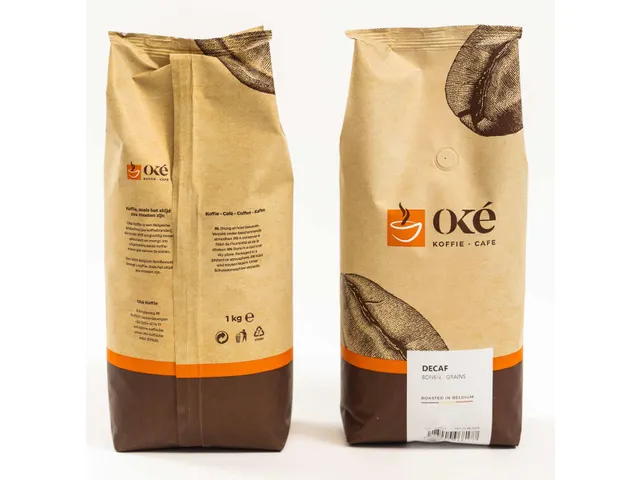 OKE Koffie Koffiebonen Decafiné zak van 1 kg