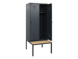 locker met bank,HxBxD 1950x800x815mm,2vak,vak B 400mm,draaigrendel