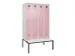 locker met bank,voor scheiding van kleding,HxBxD 2120x1200x815mm,4vak