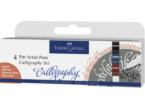 Tekenstift Faber-Castell Pitt Artist Pen kalligrafieset van 4st
