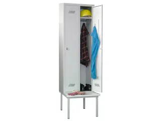 locker met bank,HxBxD 2150x800x500mm,2vak,RAL7035,front RAL3000 - 2