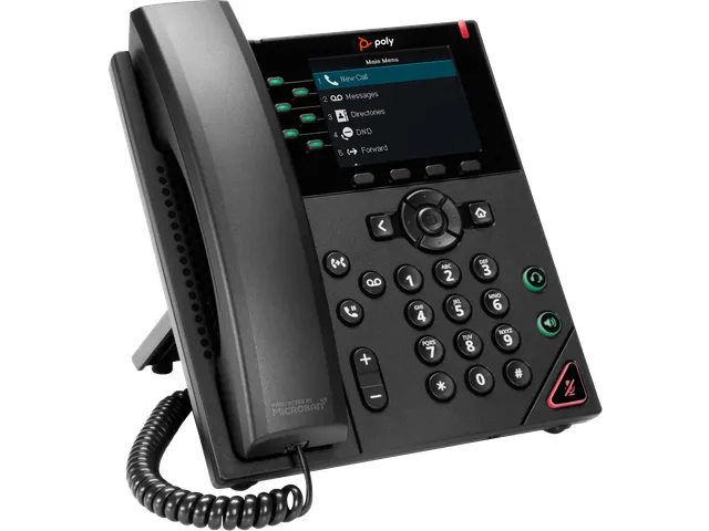 Téléphone IP Poly VVX 350 à 6 lignes et compatible PoE