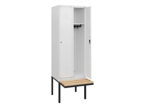 locker met bank,HxBxD 1950x600x815mm,2vak,vak B 300mm,cil.-slot