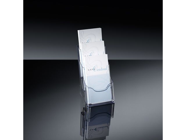 Porte-brochures DIN Lang Transparent - Lot De 10 - Pour Comptoirs, Présentations - Polystyrène