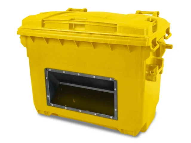 strooigoedbak,660l,HxBxD 1000x1360x765mm,HDPE,geel,deksel geel