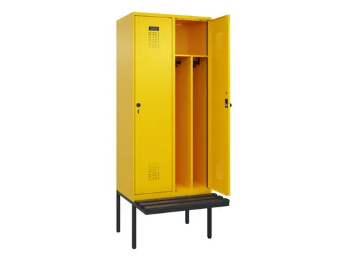 locker met bank,voor scheiding van kleding,HxBxD 2120x800x815mm,2vak