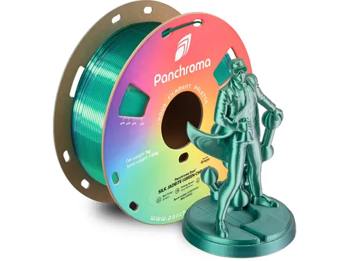 PLA Dual Silk 1,75mm groen-chrome 1kg Panchroma 3D Filament