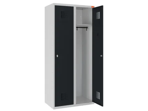 lockerkast,HxBxD 1800x800x500mm,2vak,draaigrendel,sokkel,romp RAL7035