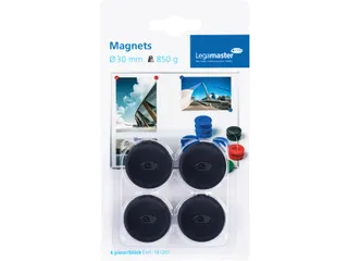 Magneet Legamaster 30mm 850gr zwart 4 stuks - 2