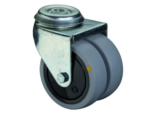 dubbel ESD-zwenkwiel,draagverm. 60kg,rubber-banden,ØxB 50x18mm
