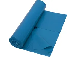 Vuilniszak 42 micron 65+50x135 cm (zijvouw) 240L Blauw Rol 10 Stuks