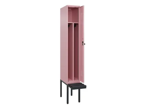 locker met bank,voor scheiding van kleding,HxBxD 2120x300x815mm,1vak