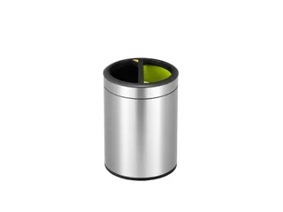 Round Open Top Bin 5+5 liter EKO RVS - 1