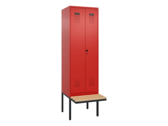 locker met bank,voor scheiding van kleding,HxBxD 2120x600x815mm,2vak