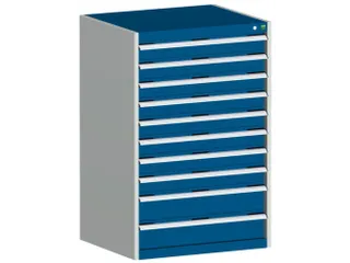 ladekast HxBxD 1200x800x750mm 10laden RAL7035 front RAL5010 - 1