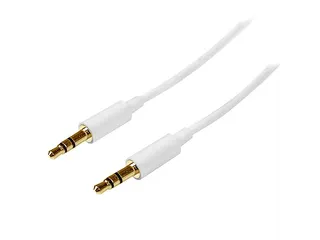 1m slim 3,5 mm stereo/audiokabel M/M wit - 1
