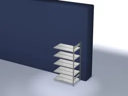 Inhaakstelling Aanbouwveld 1750x1010x635mm 5Legborden Dubbelzijdig