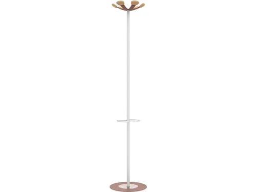Unilux kapstok Aurora Staand Wit/Rood Beukenhout 6 haken
