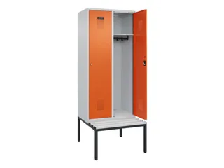 locker met bank,HxBxD 2120x800x815mm,2vak,vak B 400mm,cilinderslot - 1