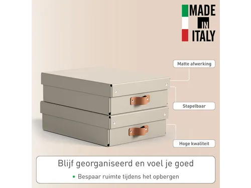 Leitz Puro Opbergdoos met deksel medium laag 8L set van 2 beige