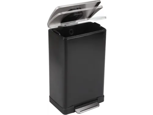 Pedaalemmer E-Cube 40 Liter Zwart Mat RVS