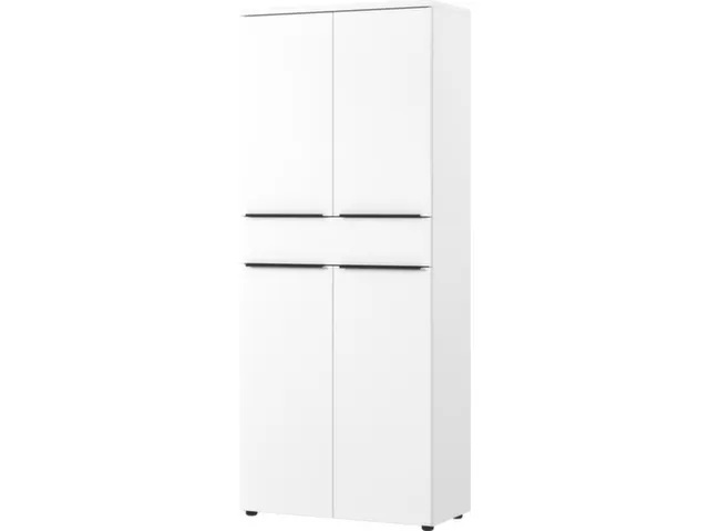 dossierkast,HxBxD 1970x810x400mm,4xhouten vloer,4ordnerhoogte,romp wit