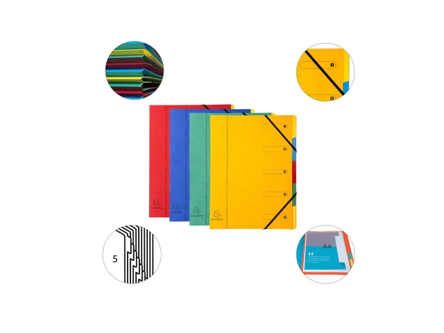 Sorteermap Harmonika 5 vak ass