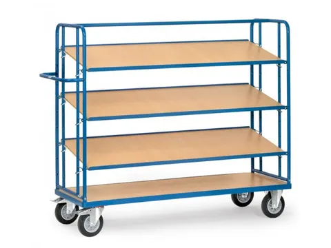 Etagewagens 4255 4 Etages Hout 500kg 1250x610mm Ral5007