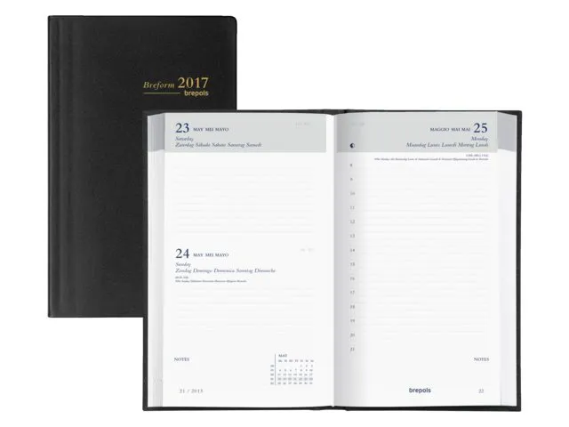Agenda 2027 Brepols Breform Seta 1dag/1pagina zwart