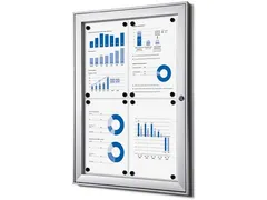 Whiteboard Hangkast vitrine voor binnen en buiten 4x4A4 670x500mm