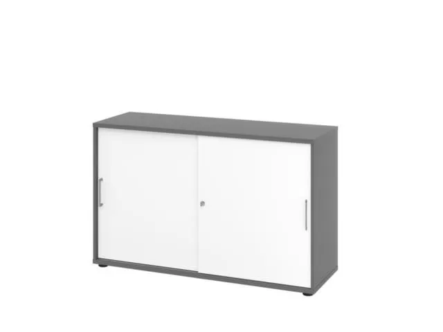 schuifdeurkast,HxBxD 748x1200x400mm,1xhouten vloer,2ordnerhoogte